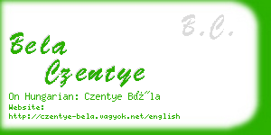 bela czentye business card